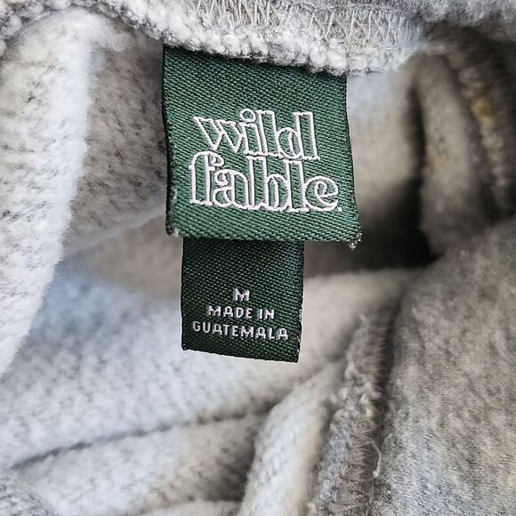 Wild Fable gray cropped hoodie with drawstring, M - Picture 6 of 9